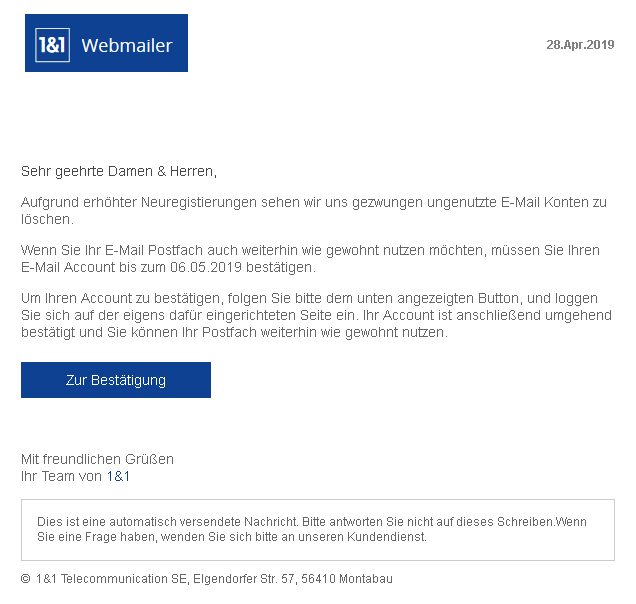 spam mails von dating seiten